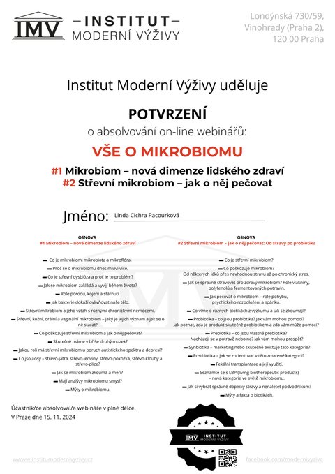 Potvrzení o účasti